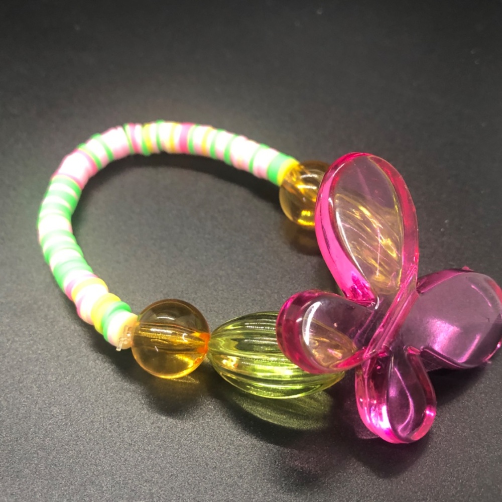 Butterfly Elastic Clay Beads Stretch Bracelet - Picture 14 of 14
